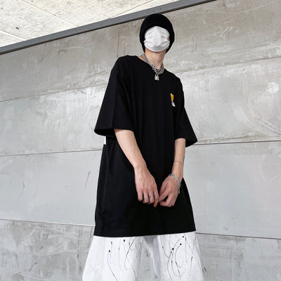 Camiseta Suelta Estampado Smile Pill Hip-Hop para Hombre y Mujer - Image 2