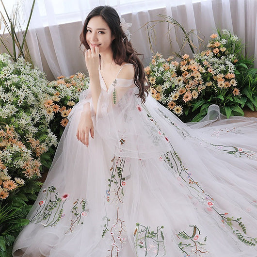 Vestido de Novia Hada Retro con Cola de Tul Etéreo - Image 9