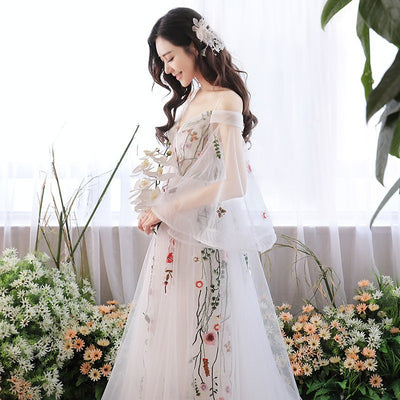 Vestido de Novia Hada Retro con Cola de Tul Etéreo - Image 2