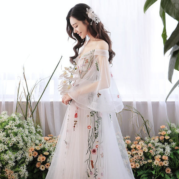Vestido de Novia Hada Retro con Cola de Tul Etéreo
