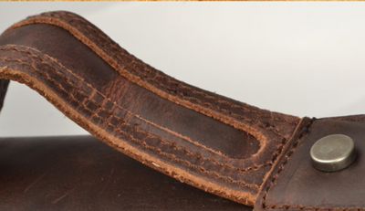 Bolsa de Hombro para Hombre en Cuero Crazy Horse con Lona - Image 17