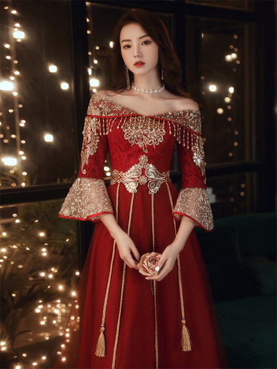 Vestido Elegante Asimétrico Estilo Chino Talla Grande - Image 11
