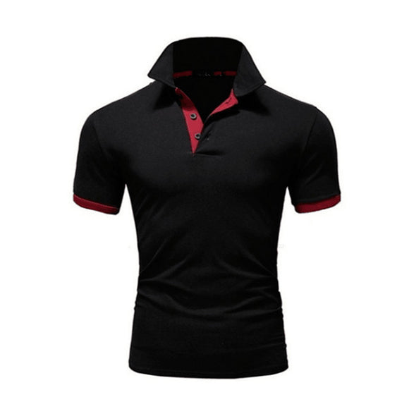 Polo Ejecutivo de Cuello Alzado Manga Corta Color Sólido