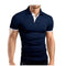 Polo Ejecutivo de Cuello Alzado Manga Corta Color Sólido