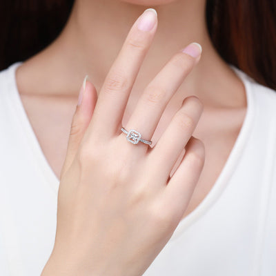 Anillo de Plata Esterlina Cuadrado Hueco para Mujer - Image 6