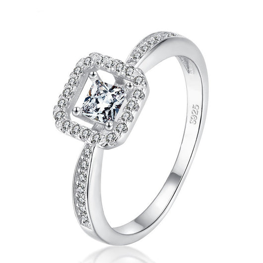 Anillo de Plata Esterlina Cuadrado Hueco para Mujer - Image 8