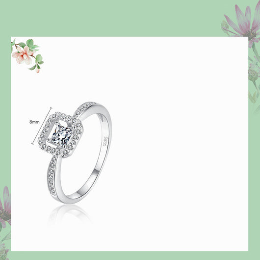 Anillo de Plata Esterlina Cuadrado Hueco para Mujer - Image 4