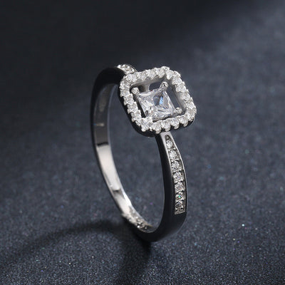 Anillo de Plata Esterlina Cuadrado Hueco para Mujer - Image 5