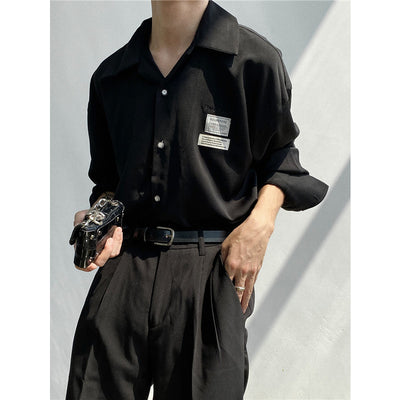 Camisa de Satén Lujo con Cuello Cubano y Manga Larga - Image 9