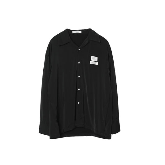 Camisa de Satén Lujo con Cuello Cubano y Manga Larga