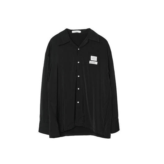 Camisa de Satén Lujo con Cuello Cubano y Manga Larga