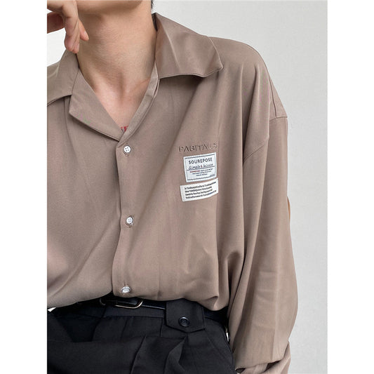 Camisa de Satén Lujo con Cuello Cubano y Manga Larga - Image 2