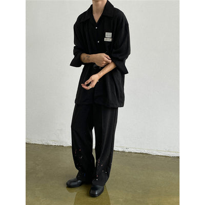 Camisa de Satén Lujo con Cuello Cubano y Manga Larga - Image 4