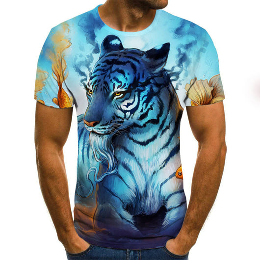 Playera Holgada para Hombre con Estampado 3D Pájaro Solitario - Image 4
