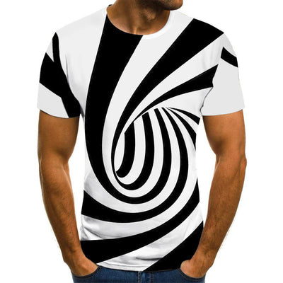 Playera Holgada para Hombre con Estampado 3D Pájaro Solitario