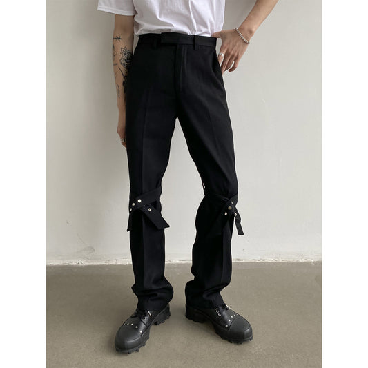 Pantalones Rectos Clásicos con Estructura de Trenzado para Hombre y Mujer - Image 2