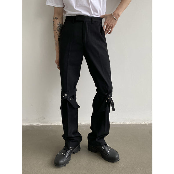 Pantalones Rectos Clásicos con Estructura de Trenzado para Hombre y Mujer