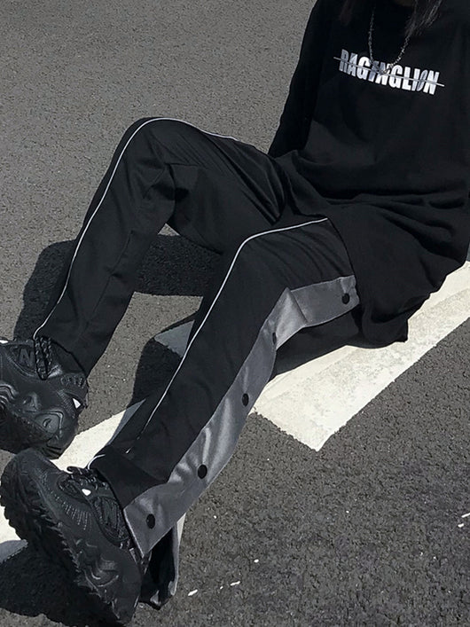 Pantalón Ancho Reflectante de Terciopelo con Abertura Lateral - Estilo Street Otoño - Image 16