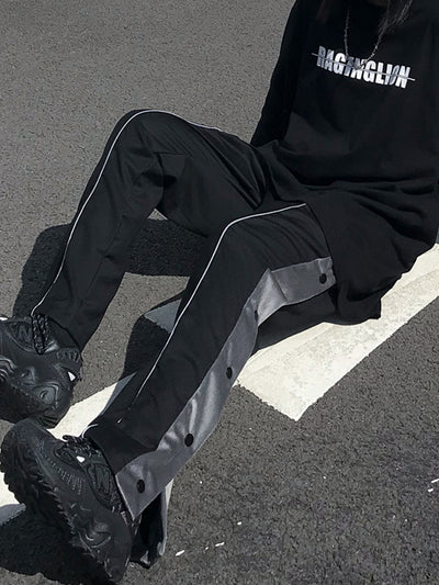 Pantalón Ancho Reflectante de Terciopelo con Abertura Lateral - Estilo Street Otoño - Image 6