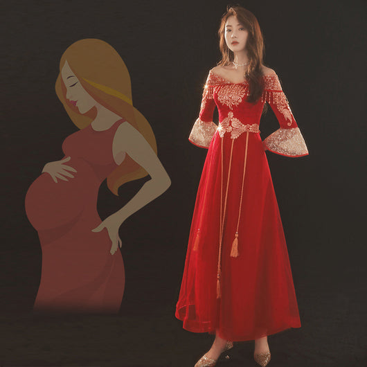 Vestido Elegante Asimétrico Estilo Chino Talla Grande - Image 2