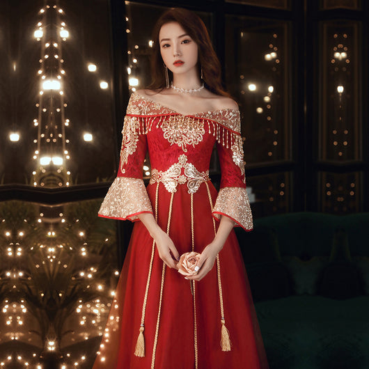 Vestido Elegante Asimétrico Estilo Chino Talla Grande - Image 3