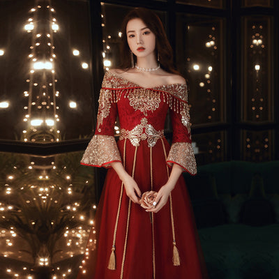Vestido Elegante Asimétrico Estilo Chino Talla Grande - Image 7