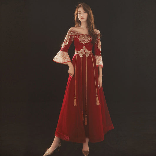 Vestido Elegante Asimétrico Estilo Chino Talla Grande - Image 5