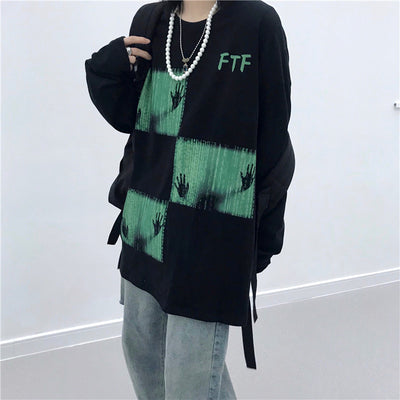Suéter Suelto Cuello Redondo Manga Larga Estilo Urbano Ghost Green - Image 16