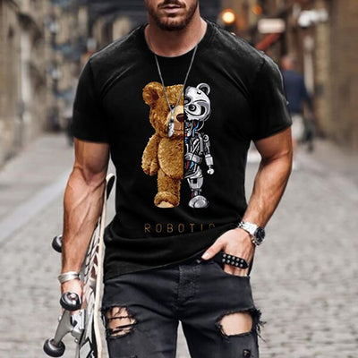 Playera Negra sin Cuello con Estampa Teddy Bear - Image 15