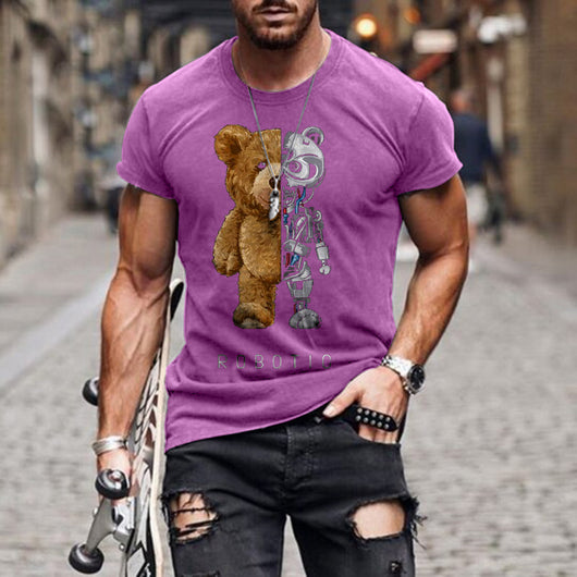 Playera Negra sin Cuello con Estampa Teddy Bear - Image 5