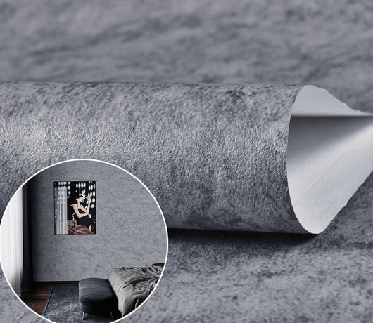 Papel Tapiz Autoadhesivo Estilo Nórdico Cemento Gris para Dormitorio y Tienda - Image 18