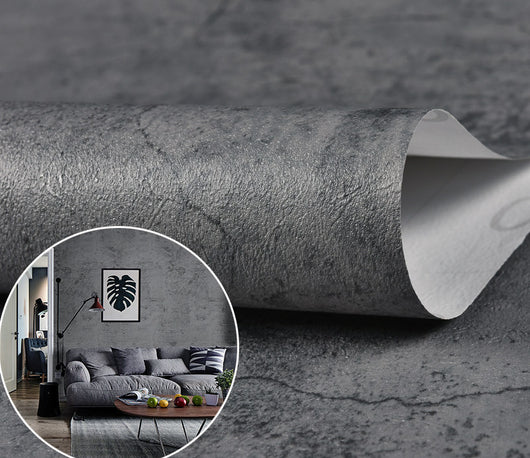 Papel Tapiz Autoadhesivo Estilo Nórdico Cemento Gris para Dormitorio y Tienda - Image 7