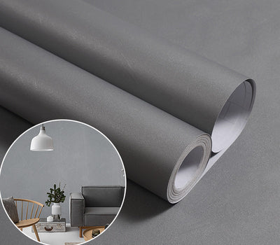 Papel Tapiz Autoadhesivo Estilo Nórdico Cemento Gris para Dormitorio y Tienda - Image 3