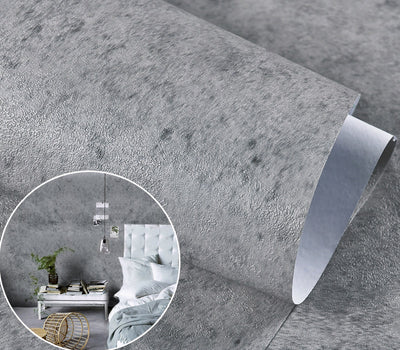 Papel Tapiz Autoadhesivo Estilo Nórdico Cemento Gris para Dormitorio y Tienda - Image 9