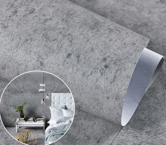 Papel Tapiz Autoadhesivo Estilo Nórdico Cemento Gris para Dormitorio y Tienda - Image 9