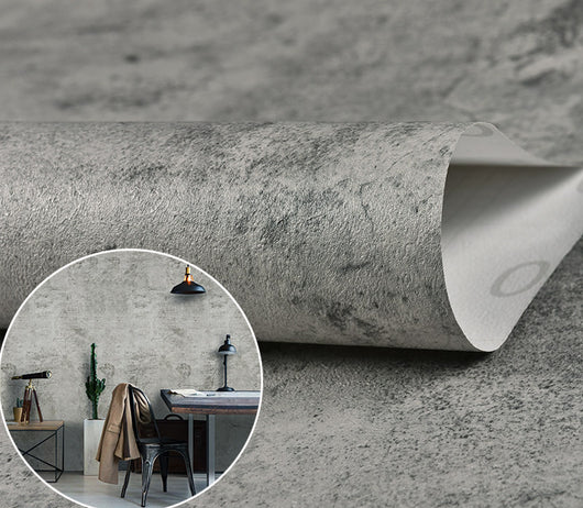 Papel Tapiz Autoadhesivo Estilo Nórdico Cemento Gris para Dormitorio y Tienda - Image 8