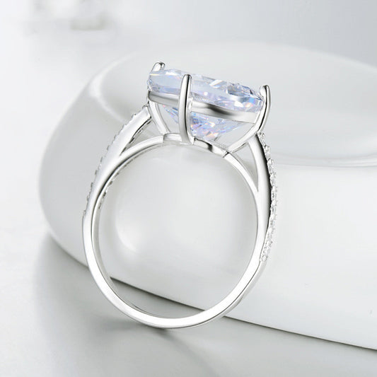 Anillo de Plata Esterlina 925 con Circón de 5 Quilates Diseño Cuadrado - Image 2