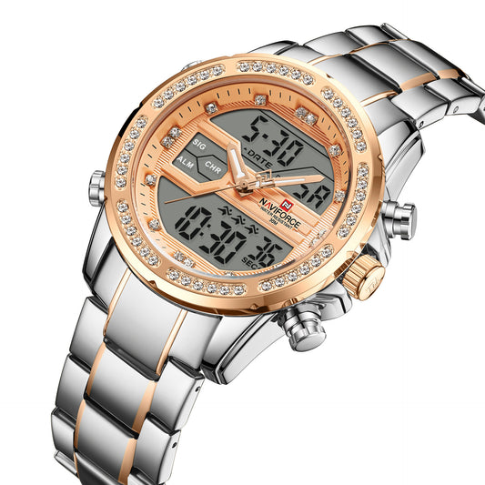 Reloj de Cuarzo Deportivo para Hombre Acero Inoxidable