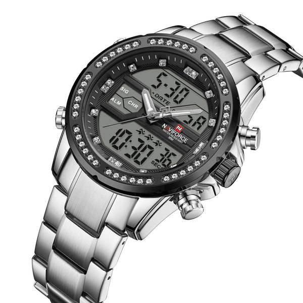 Reloj de Cuarzo Deportivo para Hombre Acero Inoxidable