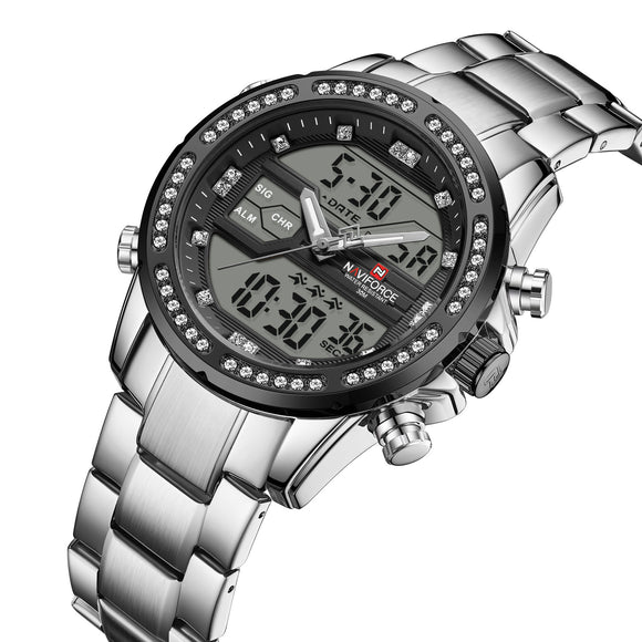 Reloj de Cuarzo Deportivo para Hombre Acero Inoxidable