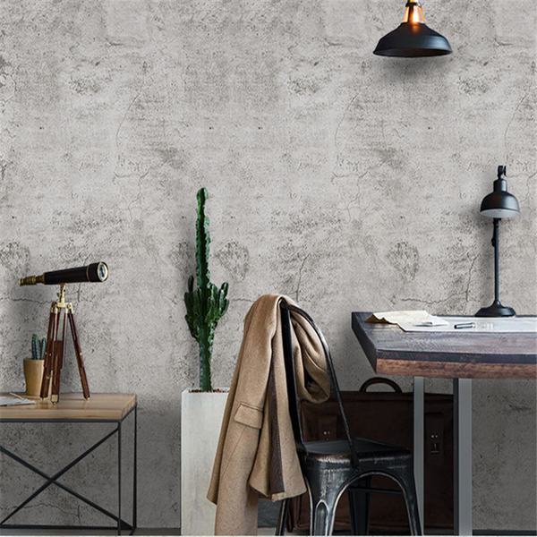 Papel Tapiz Autoadhesivo Estilo Nórdico Cemento Gris para Dormitorio y Tienda