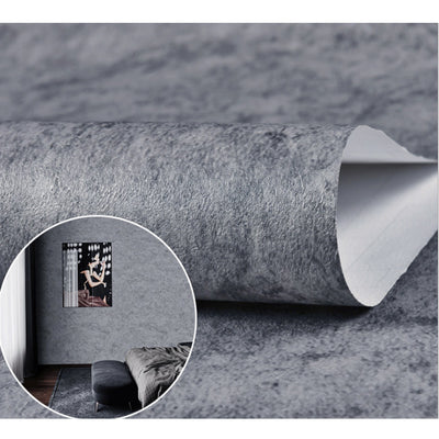 Papel Tapiz Autoadhesivo Estilo Nórdico Cemento Gris para Dormitorio y Tienda - Image 13