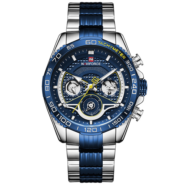 Reloj Deportivo para Hombre Acero Inoxidable con Calendario y 6 Pulsadores