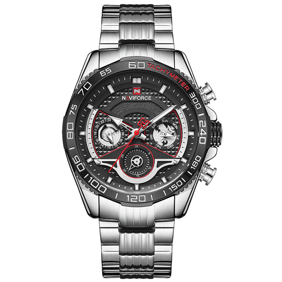 Reloj Deportivo para Hombre Acero Inoxidable con Calendario y 6 Pulsadores