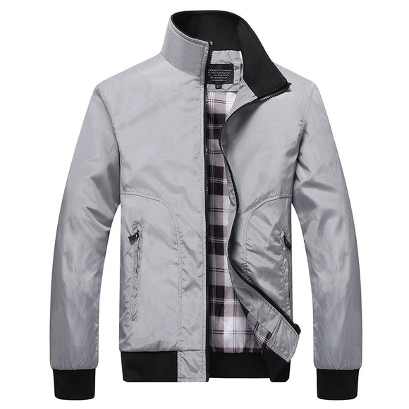 Chaqueta Casual de Cuello Alto para Hombre - Estilo Universitario Versátil