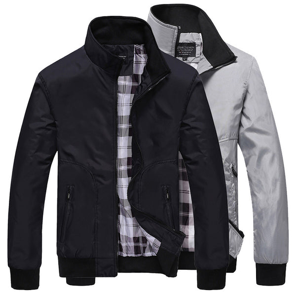 Chaqueta Casual de Cuello Alto para Hombre - Estilo Universitario Versátil