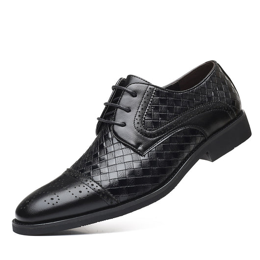 Zapatos Formales de Cuero Tejido Estilo Europeo Talla Grande para Hombre - Image 45