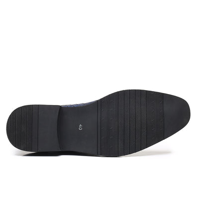 Zapatos Formales de Cuero Tejido Estilo Europeo Talla Grande para Hombre - Image 42