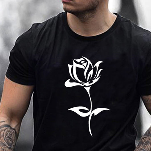 Camiseta Estampado Rosas Hombre - Diseño Europeo y Americano - Image 7