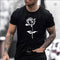 Camiseta Estampado Rosas Hombre - Diseño Europeo y Americano